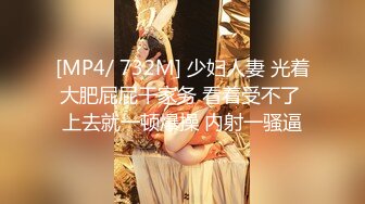 [MP4/ 732M] 少妇人妻 光着大肥屁屁干家务 看着受不了 上去就一顿爆操 内射一骚逼