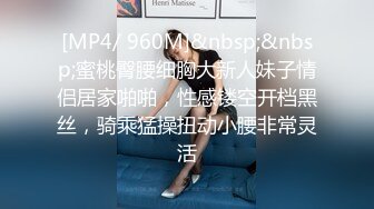 [MP4/ 960M]&nbsp;&nbsp;蜜桃臀腰细胸大新人妹子情侣居家啪啪，性感镂空开档黑丝，骑乘猛操扭动小腰非常灵活