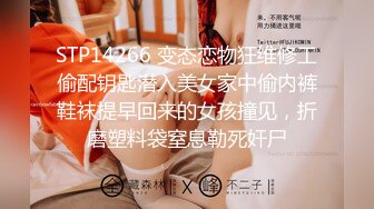 STP14266 变态恋物狂维修工偷配钥匙潜入美女家中偷内裤鞋袜提早回来的女孩撞见，折磨塑料袋窒息勒死奸尸